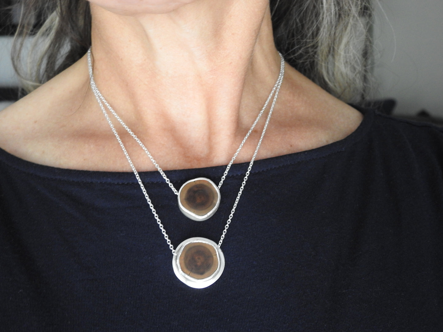 Driftwood found on the shores at Lemoine Point. Nostalgic driftwood floater pendant in sterlings silver. By ZEALmetal, Nicole Horlor, Kingston, ON, Canada.