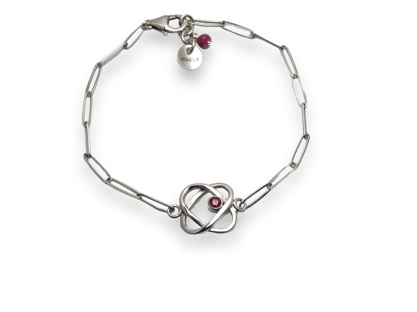 Love without direction, sterling silver bracelet with rubies, by ZEALmetal, Nicole Horlor