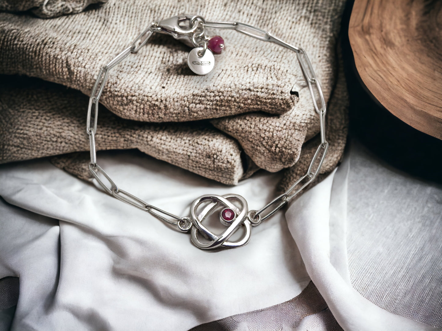 Love without direction, sterling silver bracelet with rubies, by ZEALmetal, Nicole Horlor