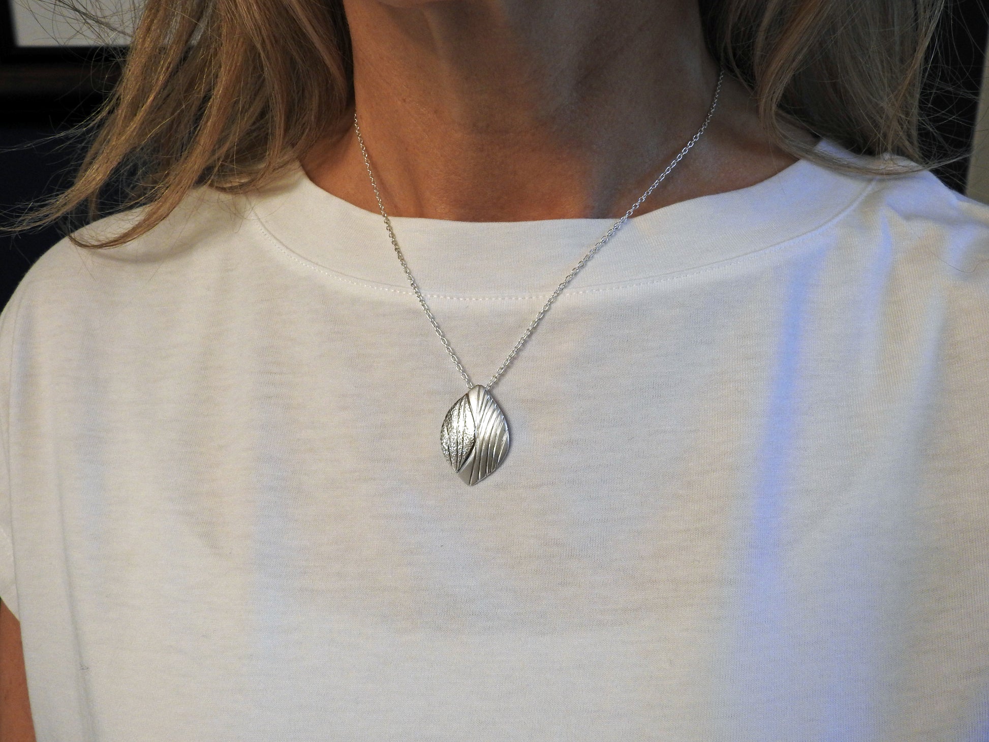 Layered leaf necklace, by ZEALmetal, Nicole Horlor, in Kingston, ON, Canada