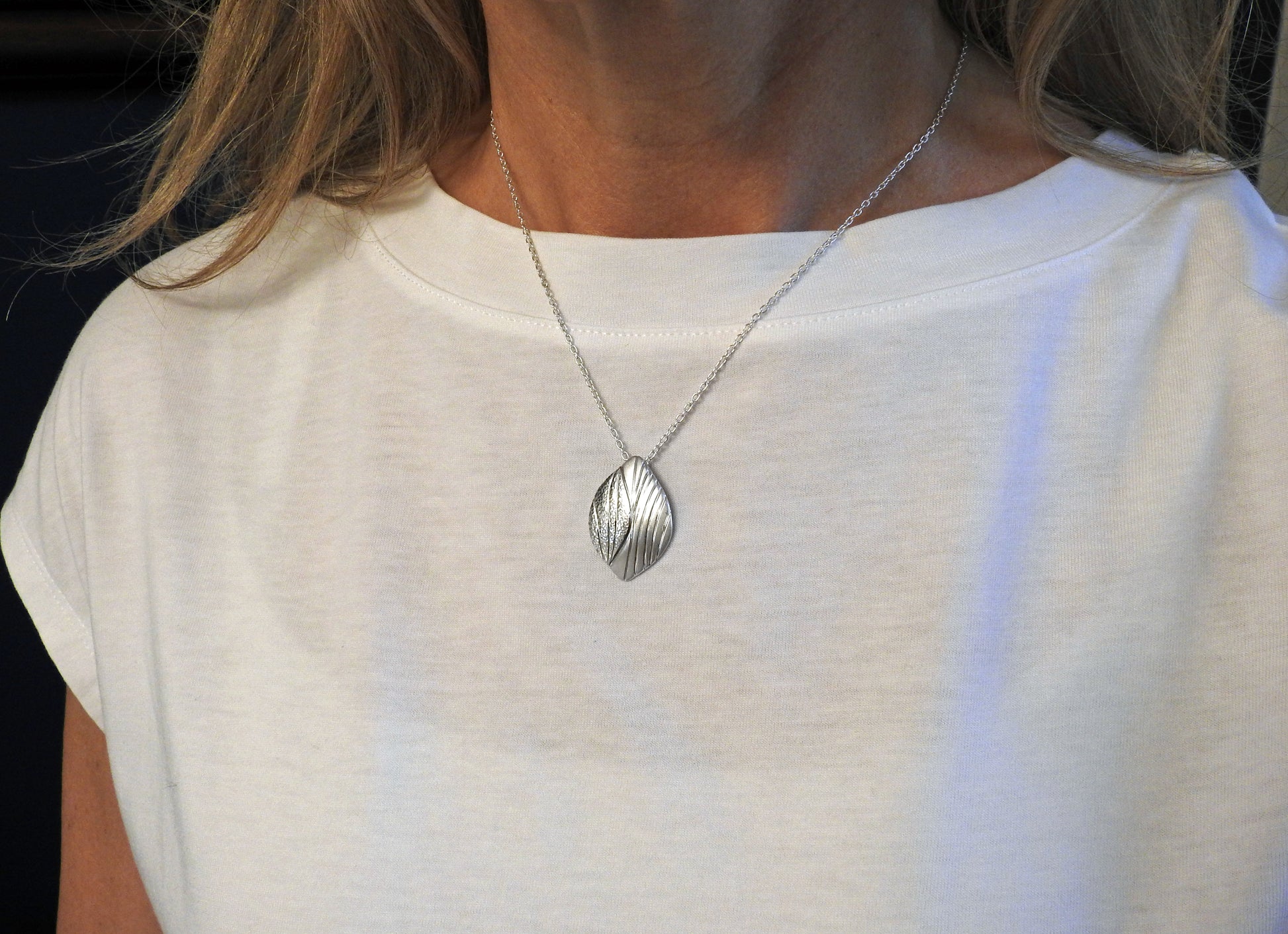 Layered leaf necklace, by ZEALmetal, Nicole Horlor, in Kingston, ON, Canada