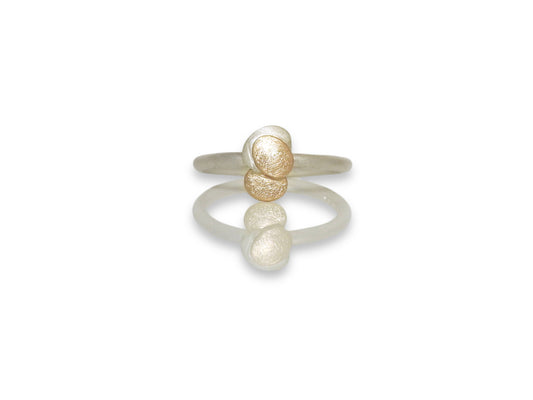 Pebble two tone ring ~ round band