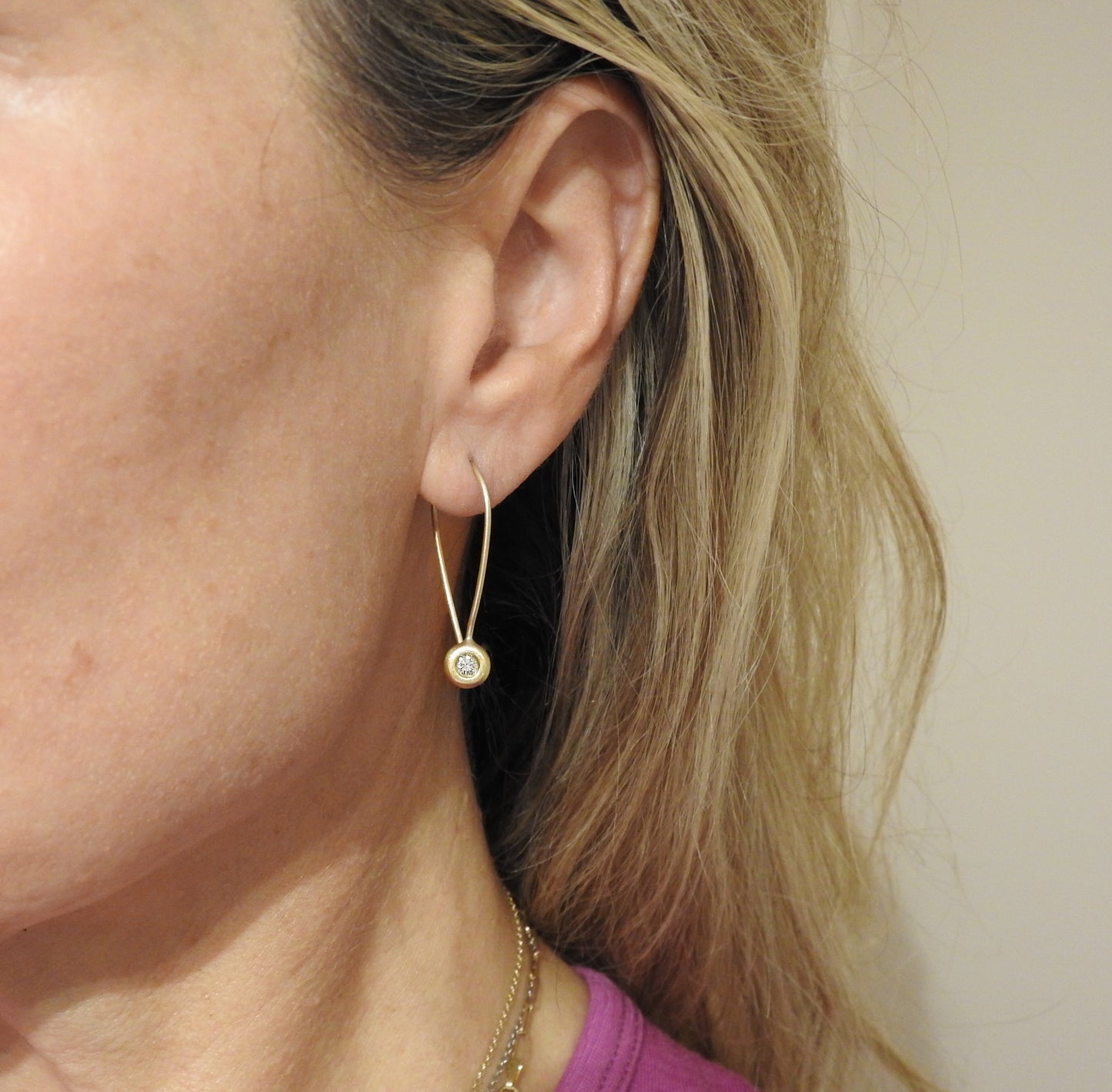 Pebble diamond hoops, by ZEALmetal, Nicole Horlor, in Kingston, ON, Canada