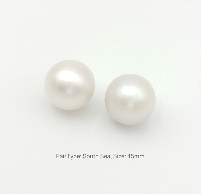 15mm round South Sea pearl, 14kt or 18kt gold earrings by ZEALmetal, Nicole Horlor, in Kingston, ON, Canada