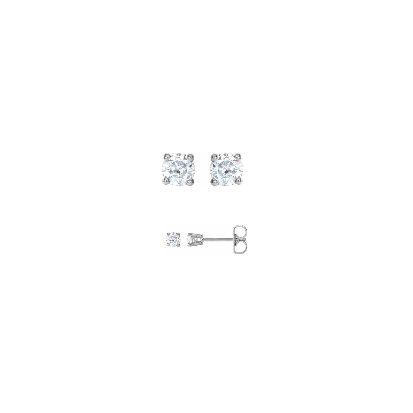 18K White gold, 2.5 mm Round 4-Prong Light Basket Earrings with 2 x .06ct VS F+ CanadaMark™ Hearts & Arrows diamonds, By ZEALmetal, Nicole Horlor, Kingston, ON, Canada