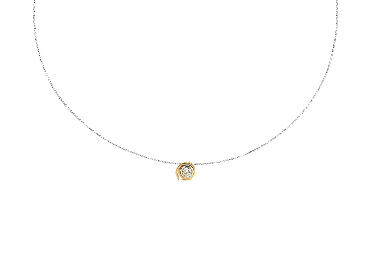 Wrapped diamond pendant