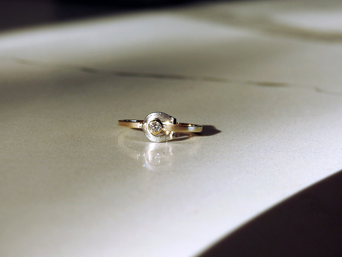14kt yellow gold, Palladium, and diamond ring by ZEALmetal, Nicole Horlor, Kingston, ON , Canada
