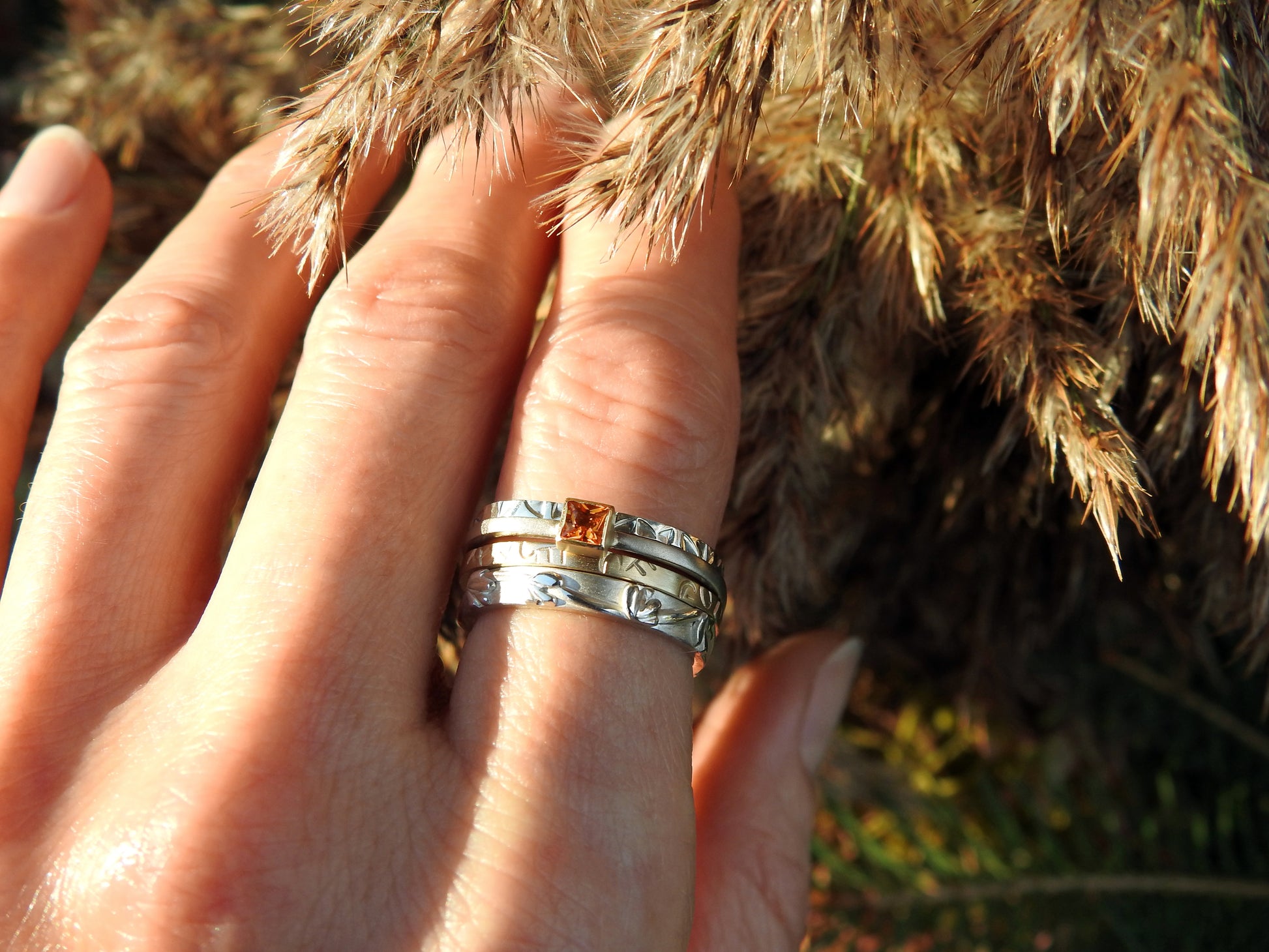 Gold and gemstone stacker rings by ZEALmetal, Nicole Horlor, Kingston, ON, Canada