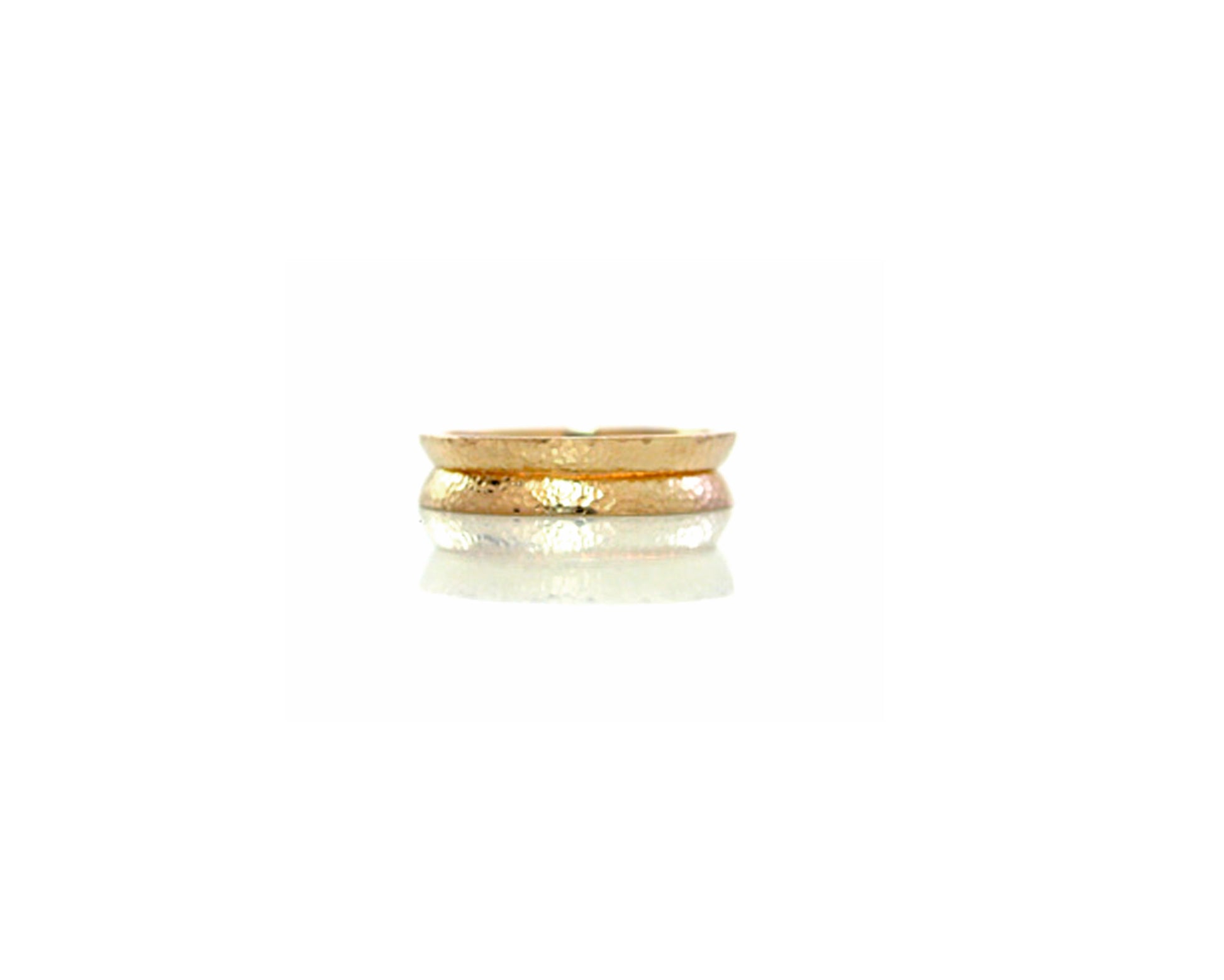 Stacker rings in yellow and white gold, with diamonds and sapphires, by ZEALmetal, Nicole Horlor, in Kingston, ON Canada