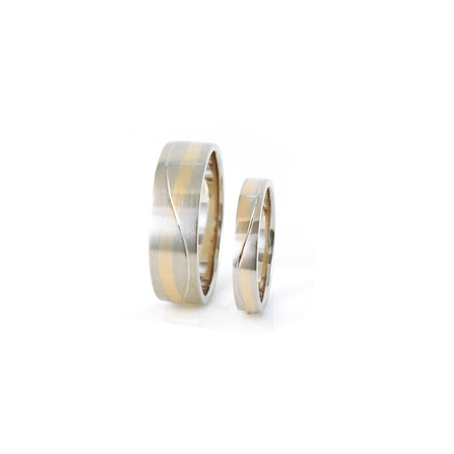 Marriage of metal wave inlay bands