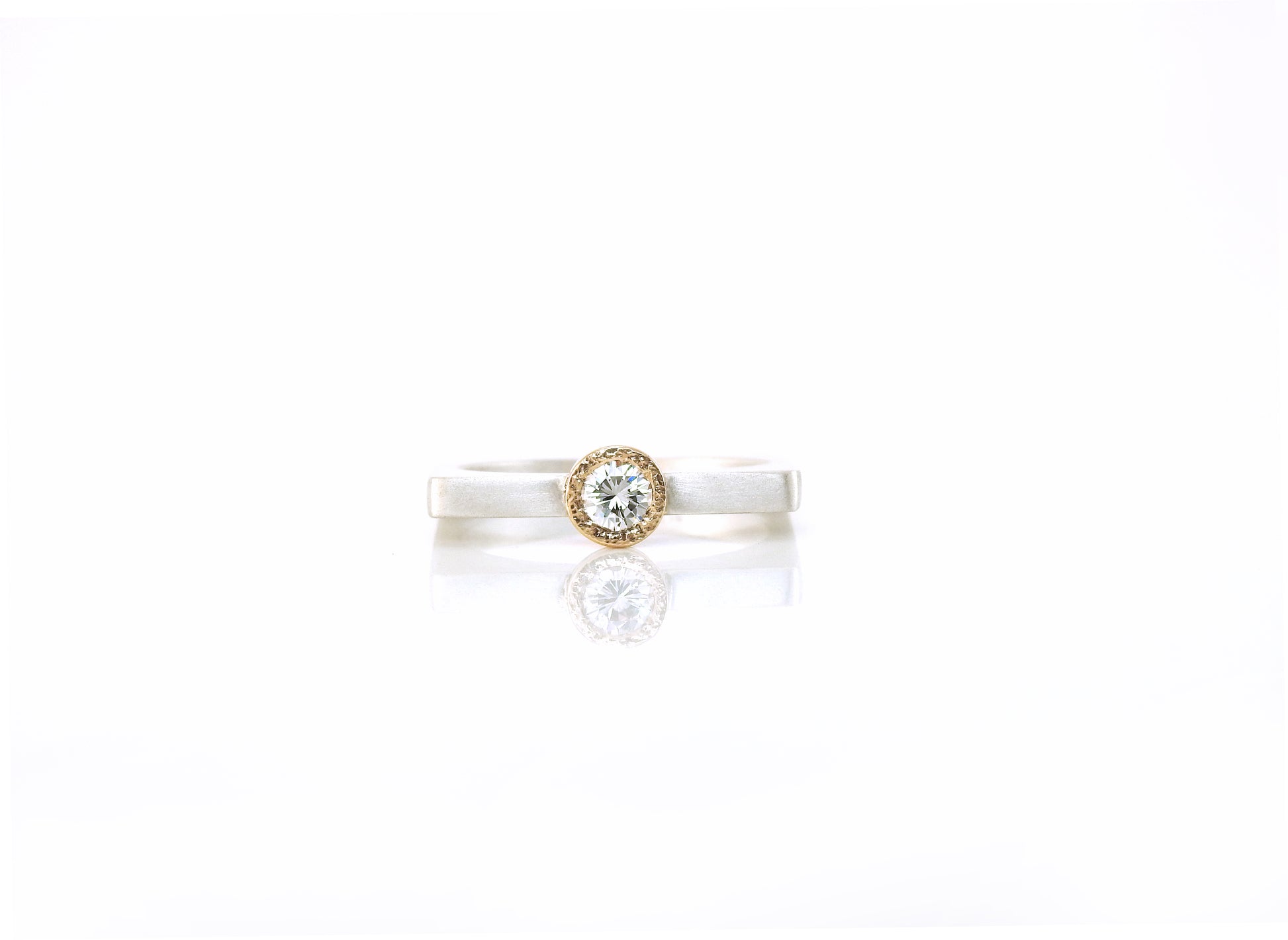 Squared ring, Two tone gold by ZEALmetal, Nicole Horlor, Kingston, ON, Canada