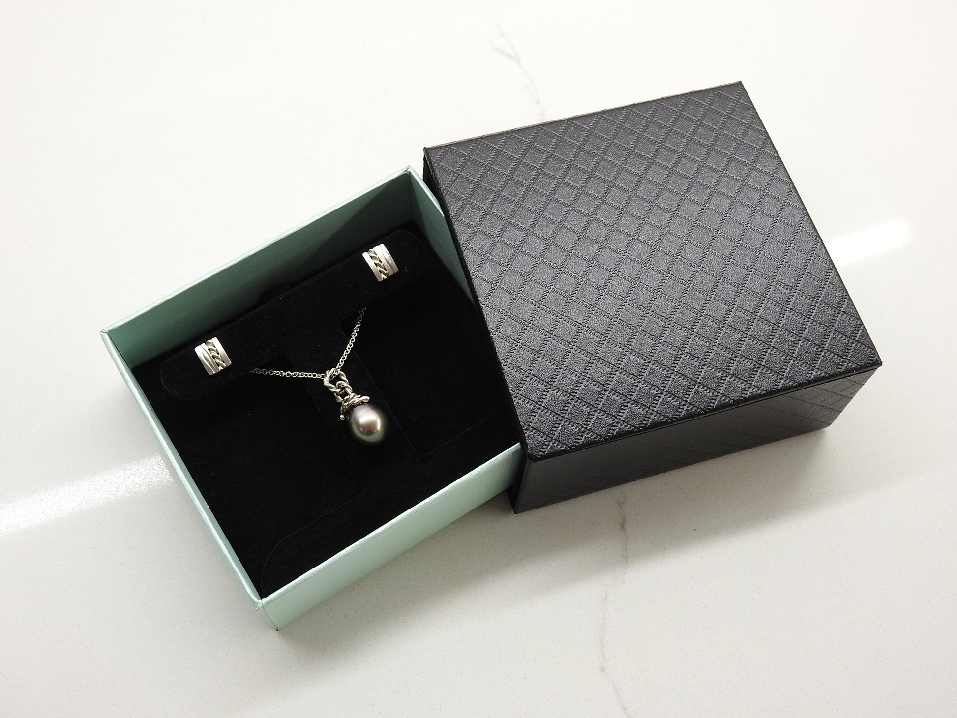 Tahitian pearl pendant in 14kt white gold by ZEALmetal, Nicole Horlor, in Kingston, ON, Canada