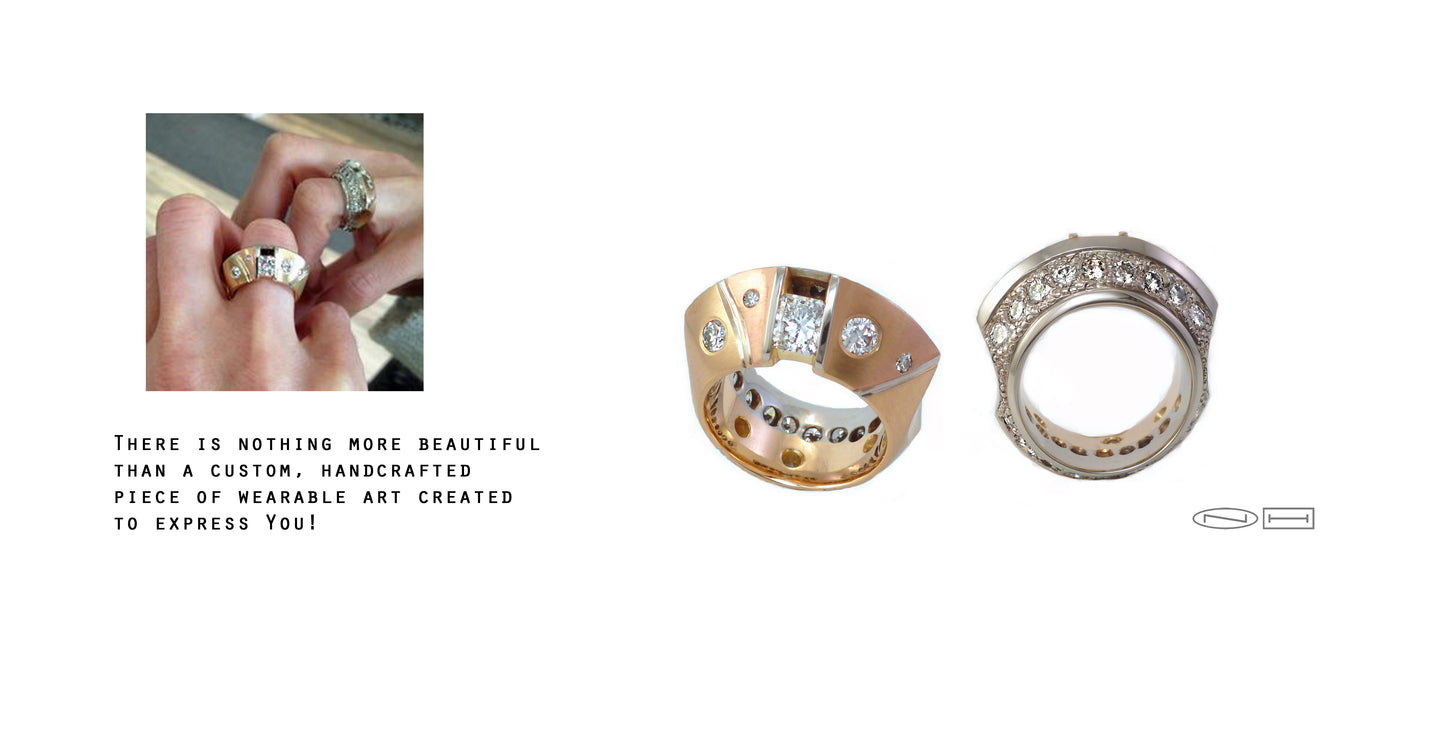 Canadian Handmade unique custom wedding bands, engagement rings, diamonds rings, gold rings, platinum rings, sapphire rings, ruby rings, pearl rings, sterling silver rings, in Kingston, Ottawa, Toronto, Ontario, British Columbia, US, New York, California, L.A.