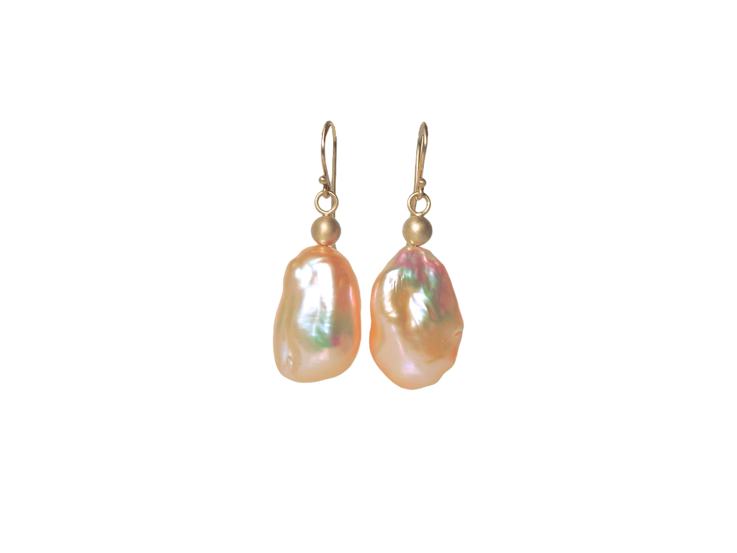 Bold organic and rich with there 18kt accent beads and wires. Gorgeous peach/pink baroques, so bold yet so light!, by ZEALmetal, Nicole Horlor, in Kingston, ON Canada