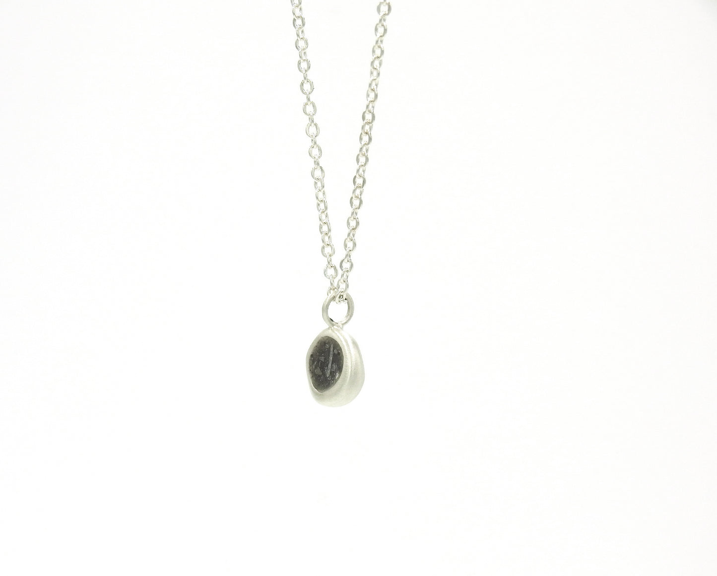 Large limestone inlay pebble pendant