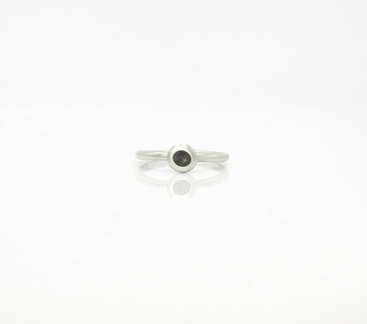 Limestone inlay pebble stacker ring, by ZEALmetal, Nicole Horlor, in Kingston, ON, Canada