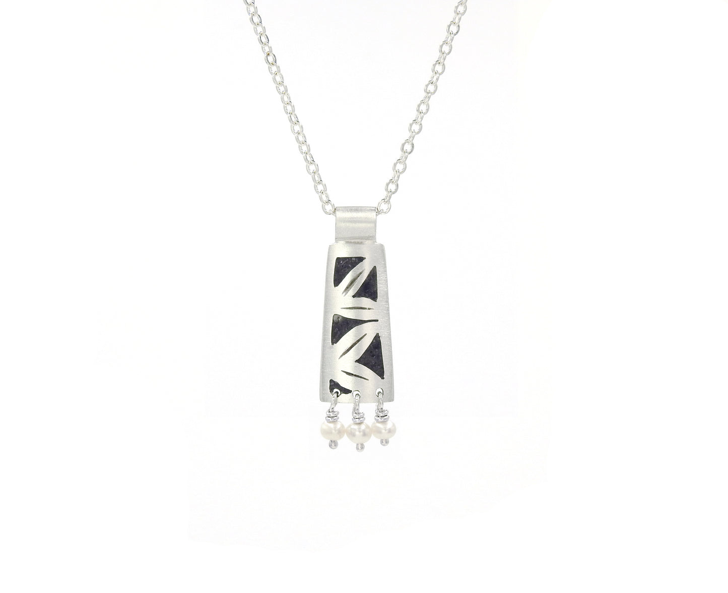 Limestone inlay pendant by ZEALmetal, Nicole Horlor, Kingston, ON, Canada