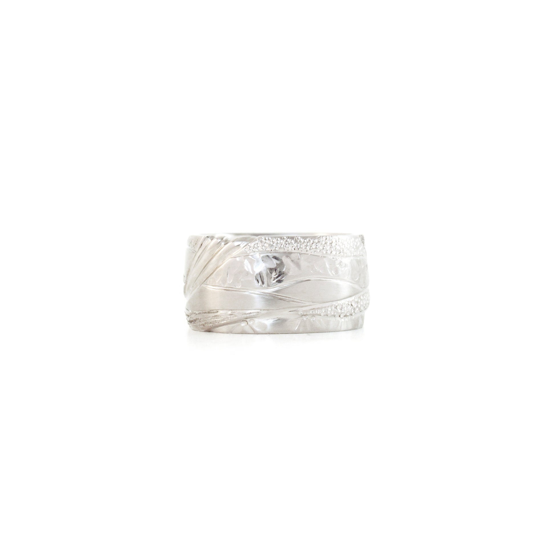 Nature inspired hand carved wedding bands by ZEALmetal, Nicole Horlor, in Kingston, ON, Canada