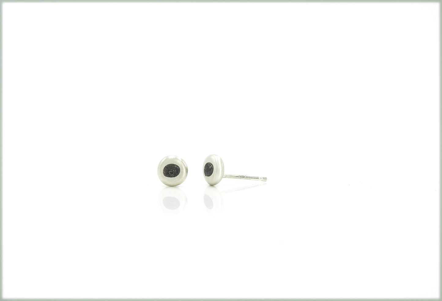 Stacker studs, limestone inlay studs, by ZEALmetal, Nicole Horlor, Kingston, ON, Canada