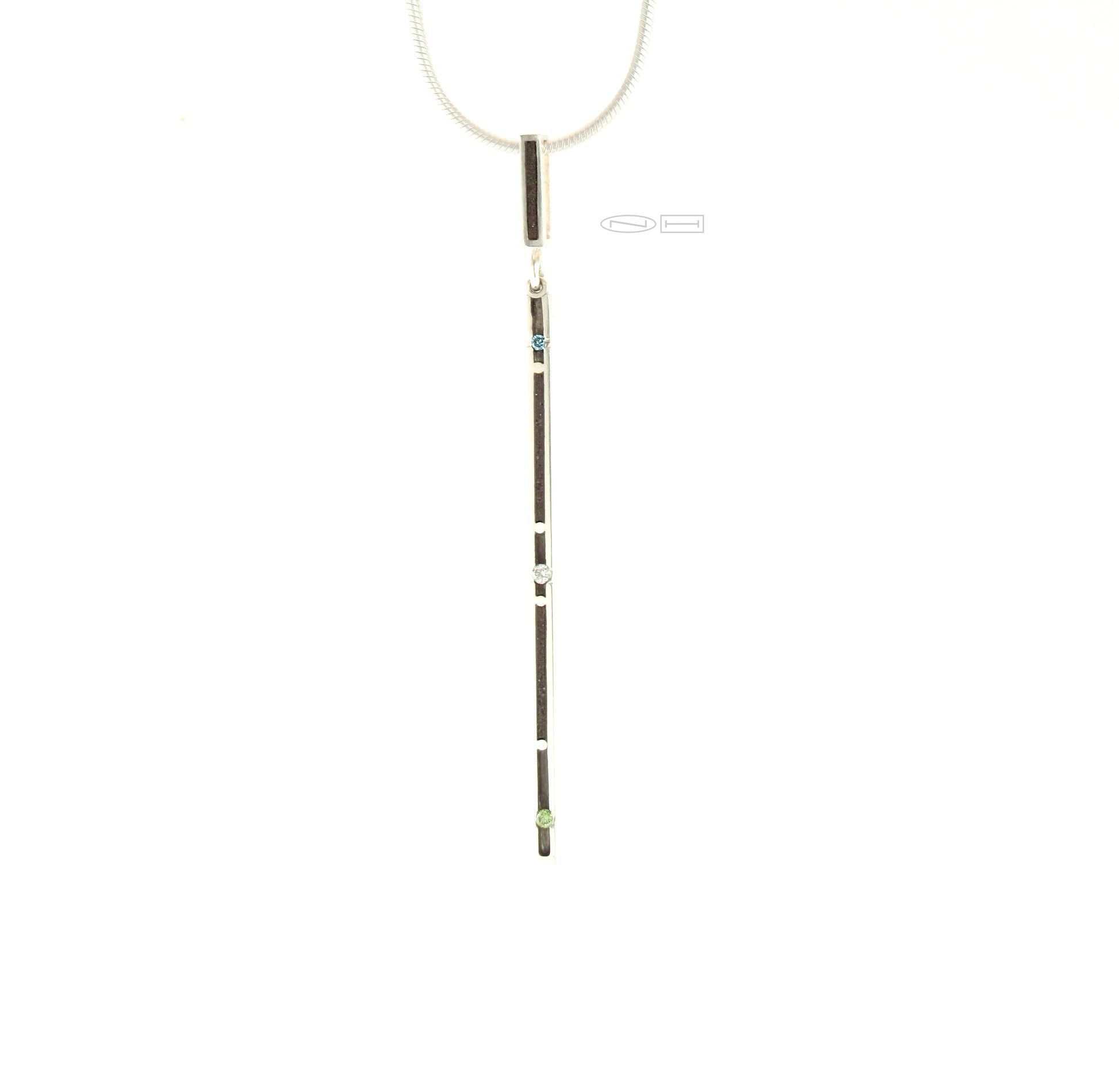Diamond Necklace made by ZEALmetal in Kingston, ON, Canada available for world wide shipping.