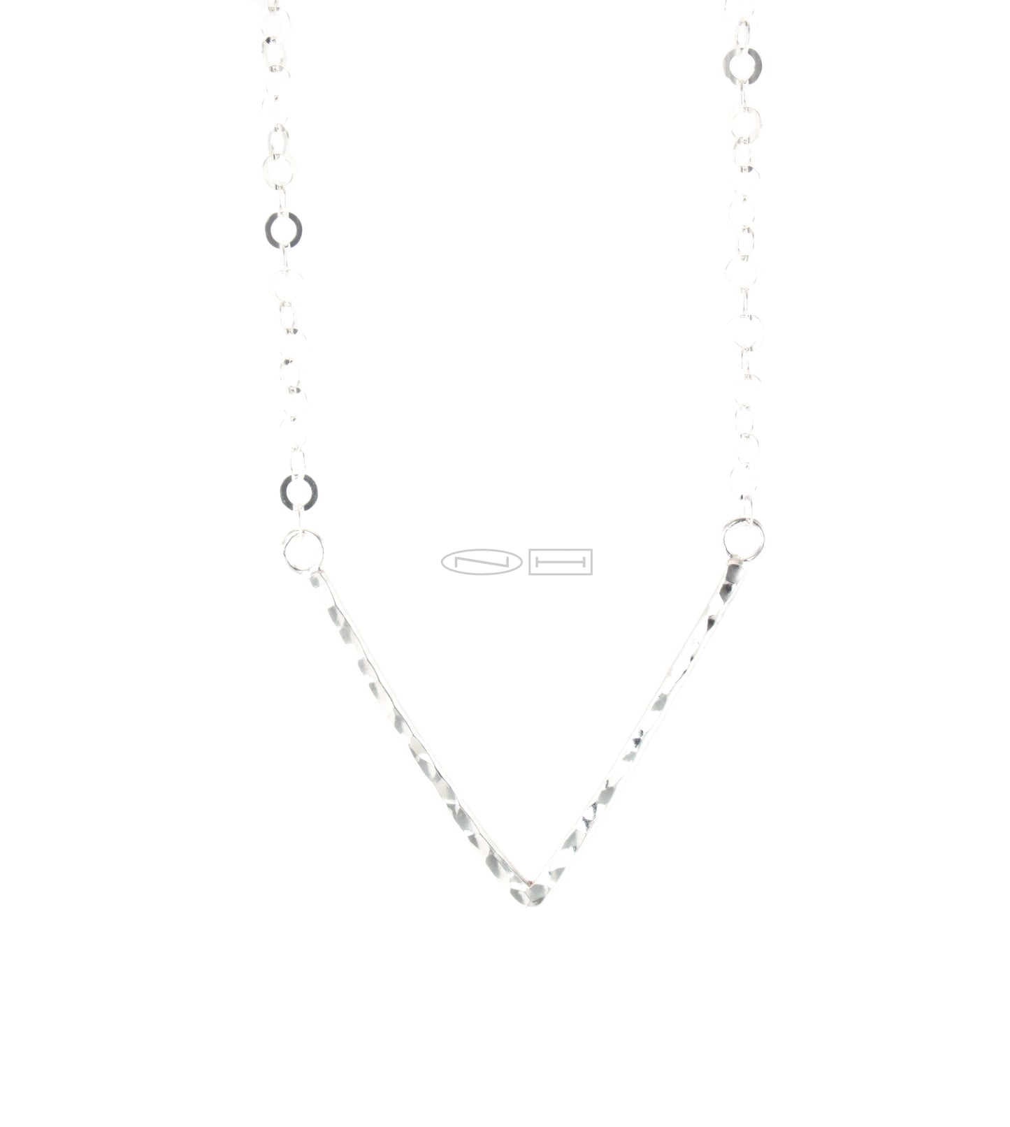 Local Canadian Handmade in Kingston ON by ZEALmetalPlanished V necklace in sterling silver on flat cable chain. Wear alone or add your favourite charm. 22" length chain style makes it easily adjustable to tailor to your perfect length.