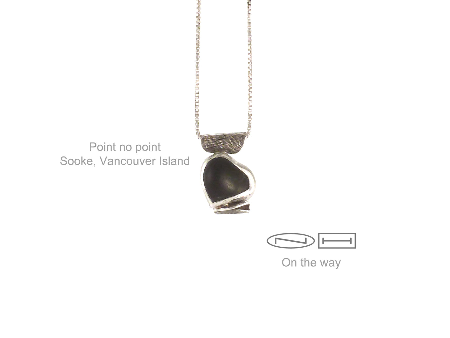 Handmade jewellery by ZEALmetal, Nicole Horlor, in Kingston, ON Canada, Unique pebble necklace from Point not Point, Victoria, British Columbian