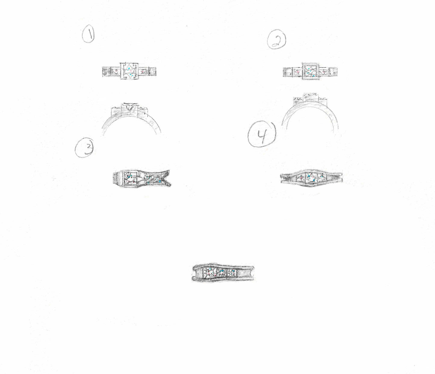 Custom princess cut diamonds in white gold by ZEALmetal, Nicole Horlor, Kingston, ON, Canada