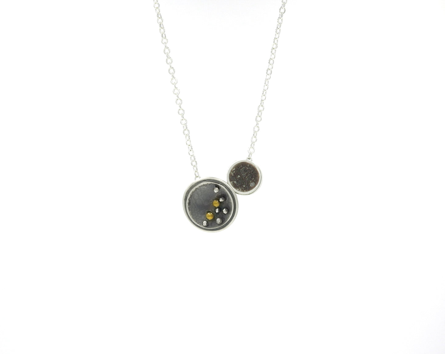 Seed floaters, Limestone inlay floaters, by ZEALmetal, Nicole Horlor, in Kinston, ON, Canada