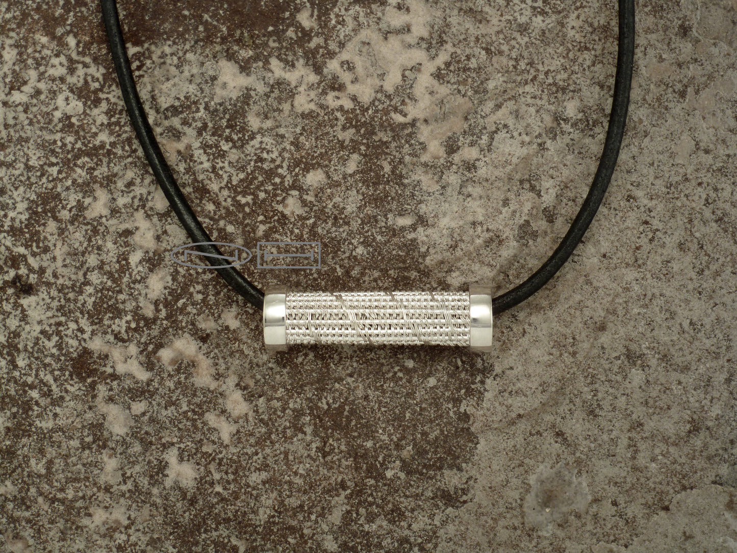 Twinned fine silver tubular pendant, by ZEALmetal, Nicole Horlor, in Kingston, ON, Canada