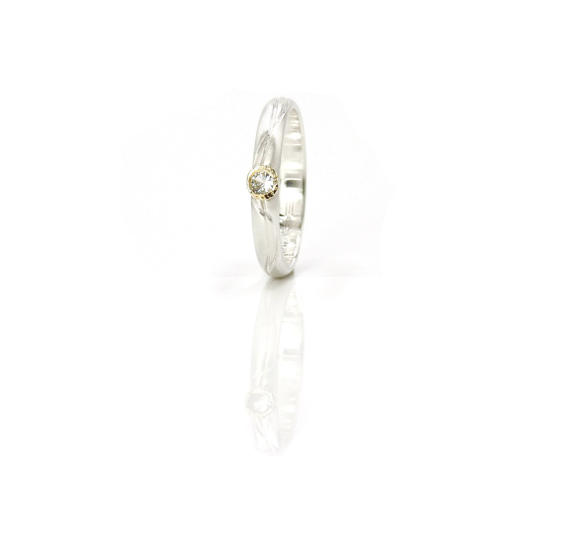 Stacker rings in yellow and white gold, with diamonds and sapphires, by ZEALmetal, Nicole Horlor, in Kingston, ON Canada