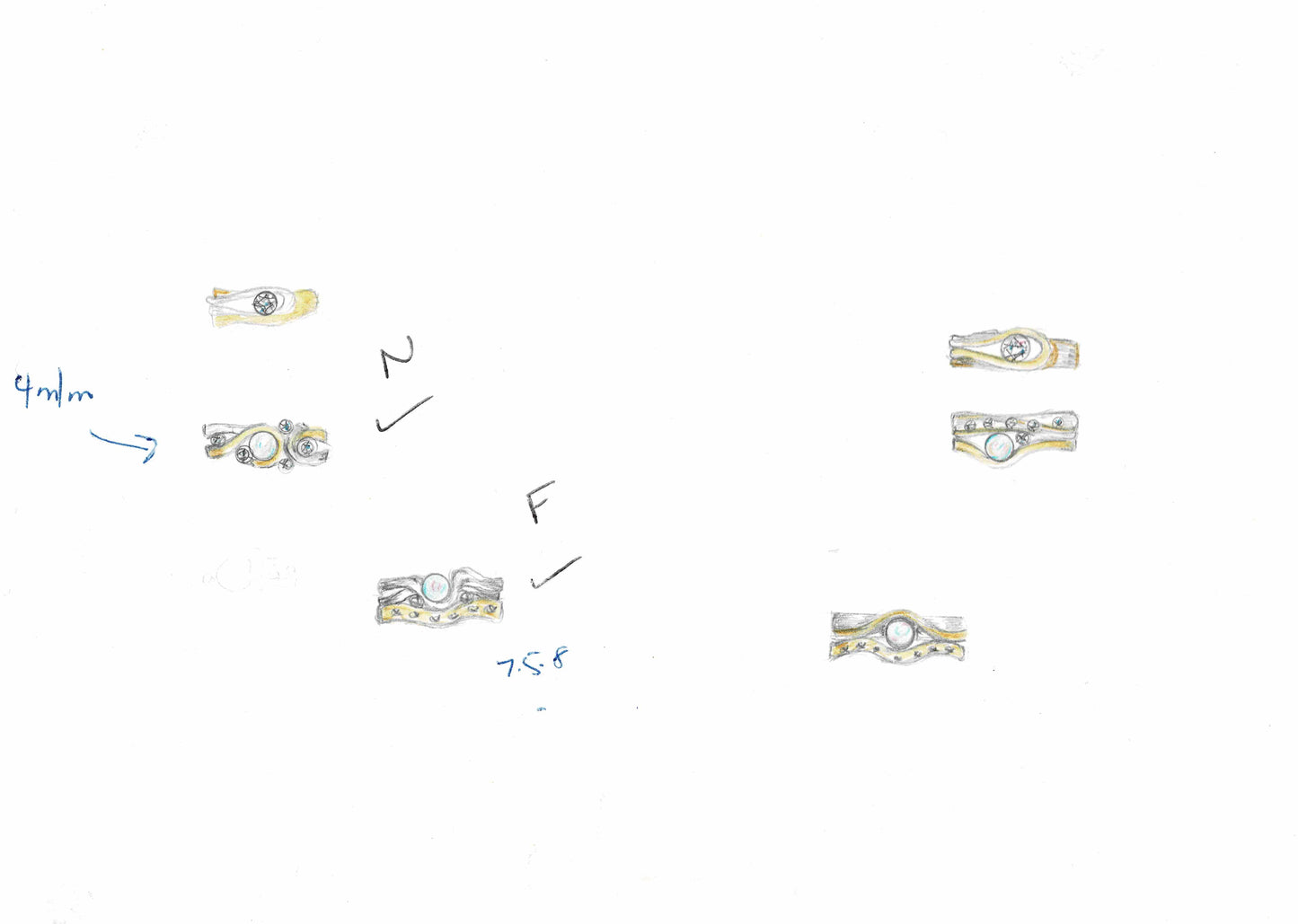 Rendering for custom rings by ZEALmetal, Nicole Horlor. Kingston, ON, Canada