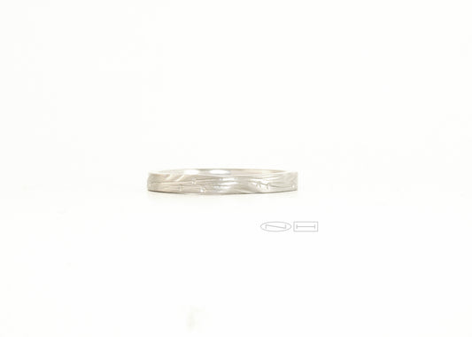 Leaf and vine soft shaped square ring or round with carved vines and stamped leaves, 2.5 m/m width  Available in sterling silver, 18kt or 14kt Gold, and platinum by ZEALmetal, Nicole Horlor, in Kingston, ON Canada