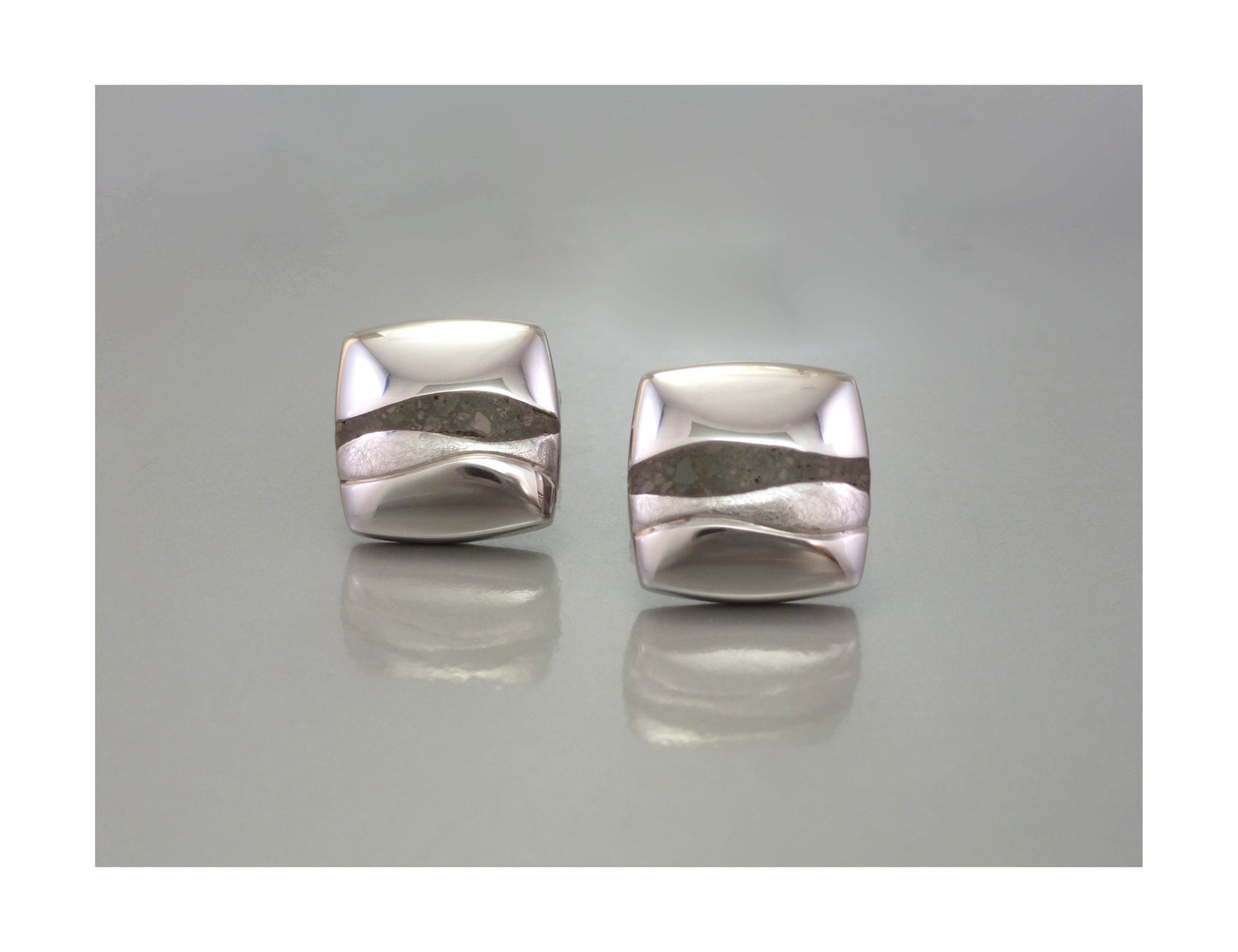 Limestone inlay cufflinks