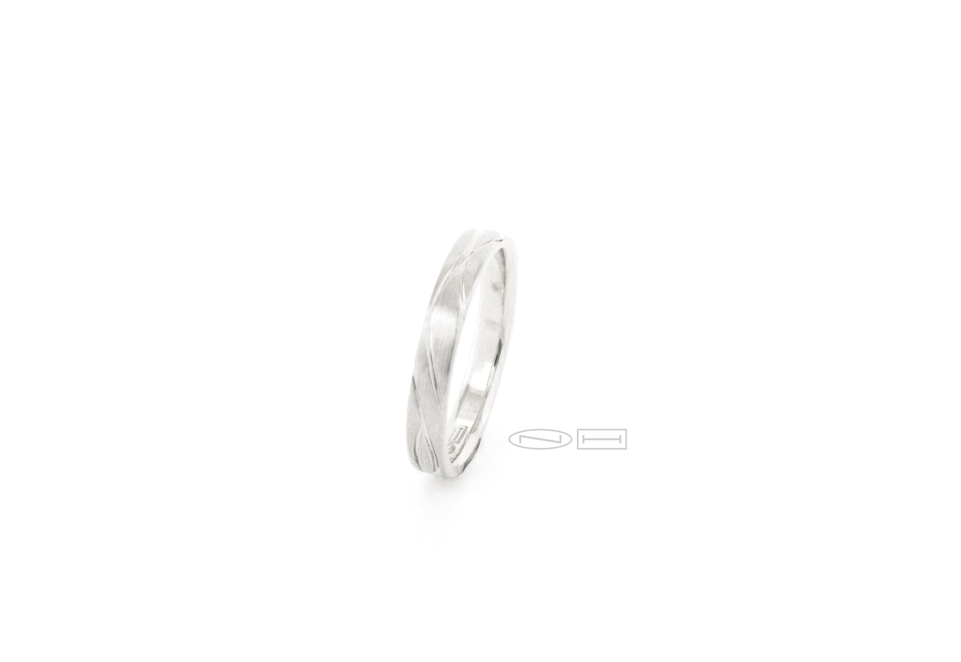 Organically you 3mm hand carved, comfort fit gold stacker. Matte finish with high polish carving and interior  Available in 18kt, or 14kt yellow, white, or red gold and platinum.