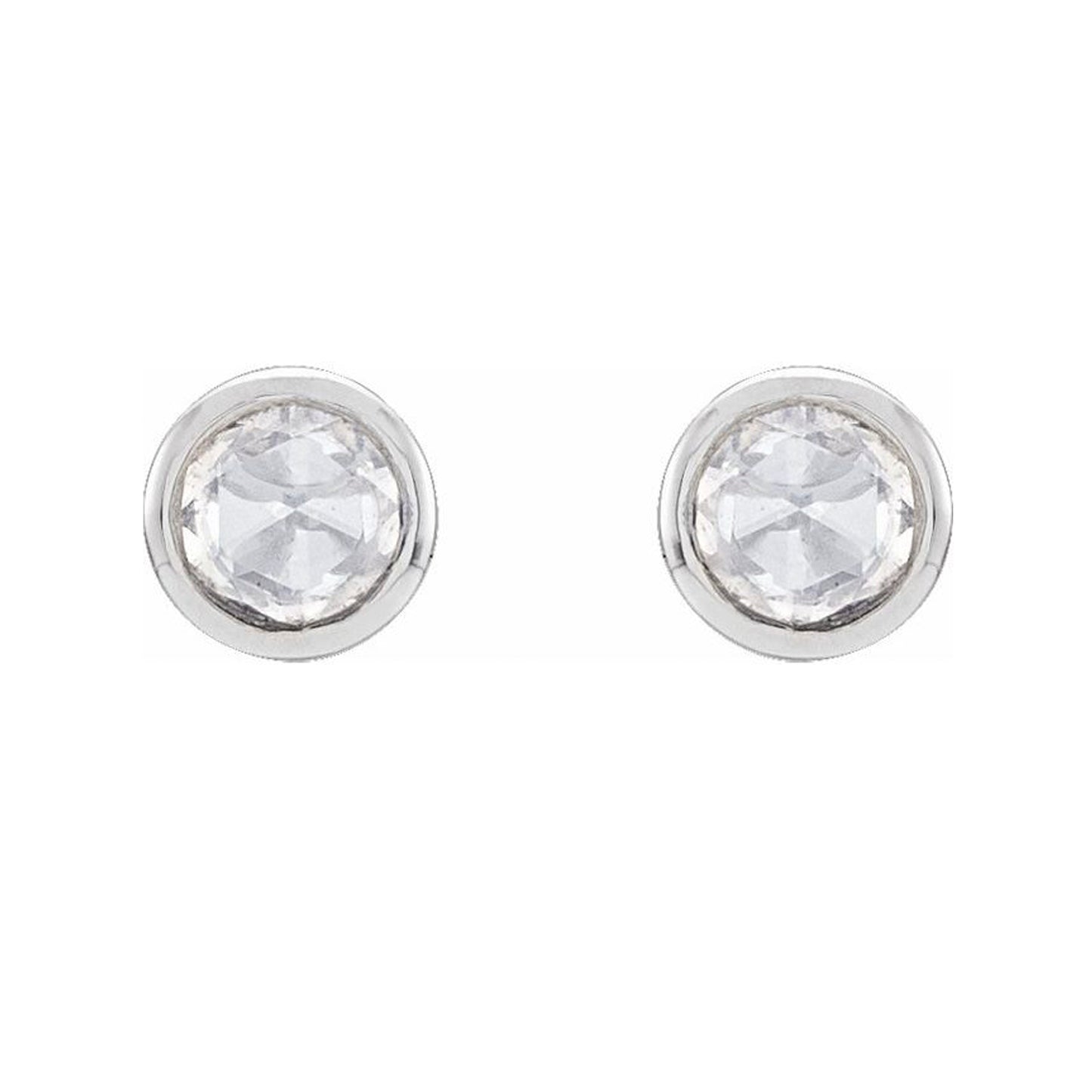 Rose cut diamonds studs