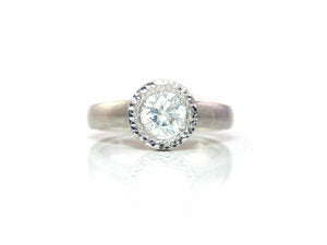 Platinum planished bezel