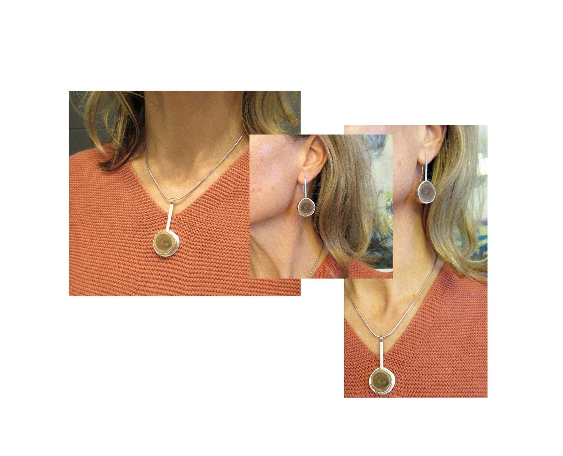 Driftwood, Lemoine Point, earrings made by ZEALmetal. Nicole Horlor, Kington, ON, Canada