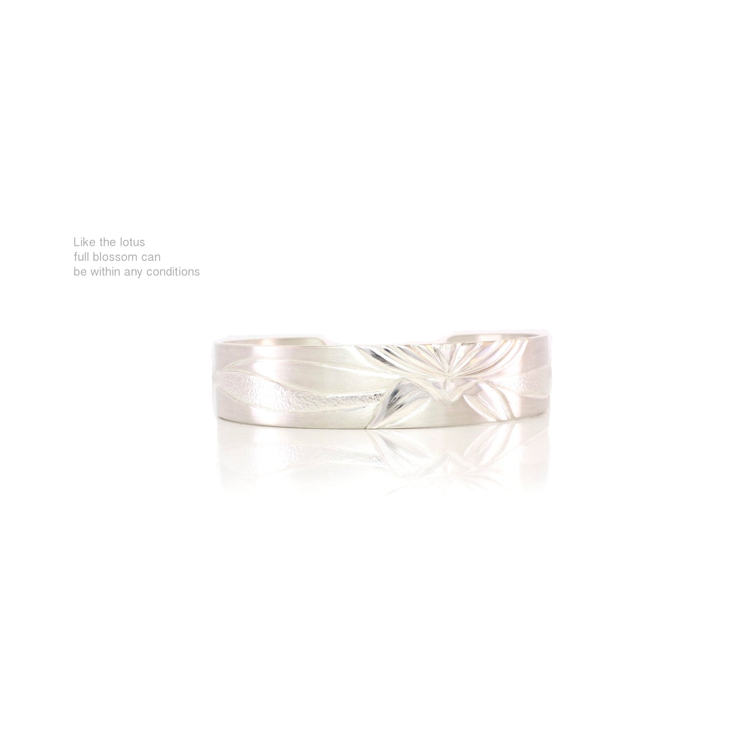 Hand carved lotus bracelet by ZEALmetal, Nicole Horlor, in Kingston, ON, Canada