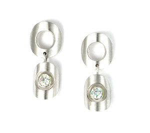 Double diamond curve earrings