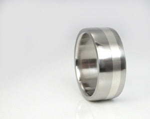 Stainless and silver inlay