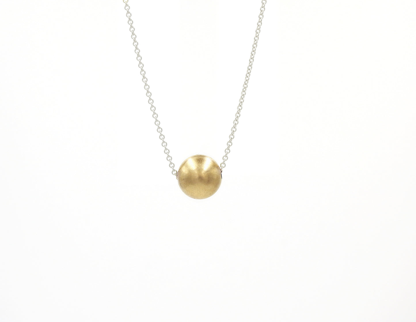 Canadian, Local, handmade, in Kingston ON by ZEALmetalA little SUN ~ 10mm 14kt yellow gold ball on sterlings silver cable chain.