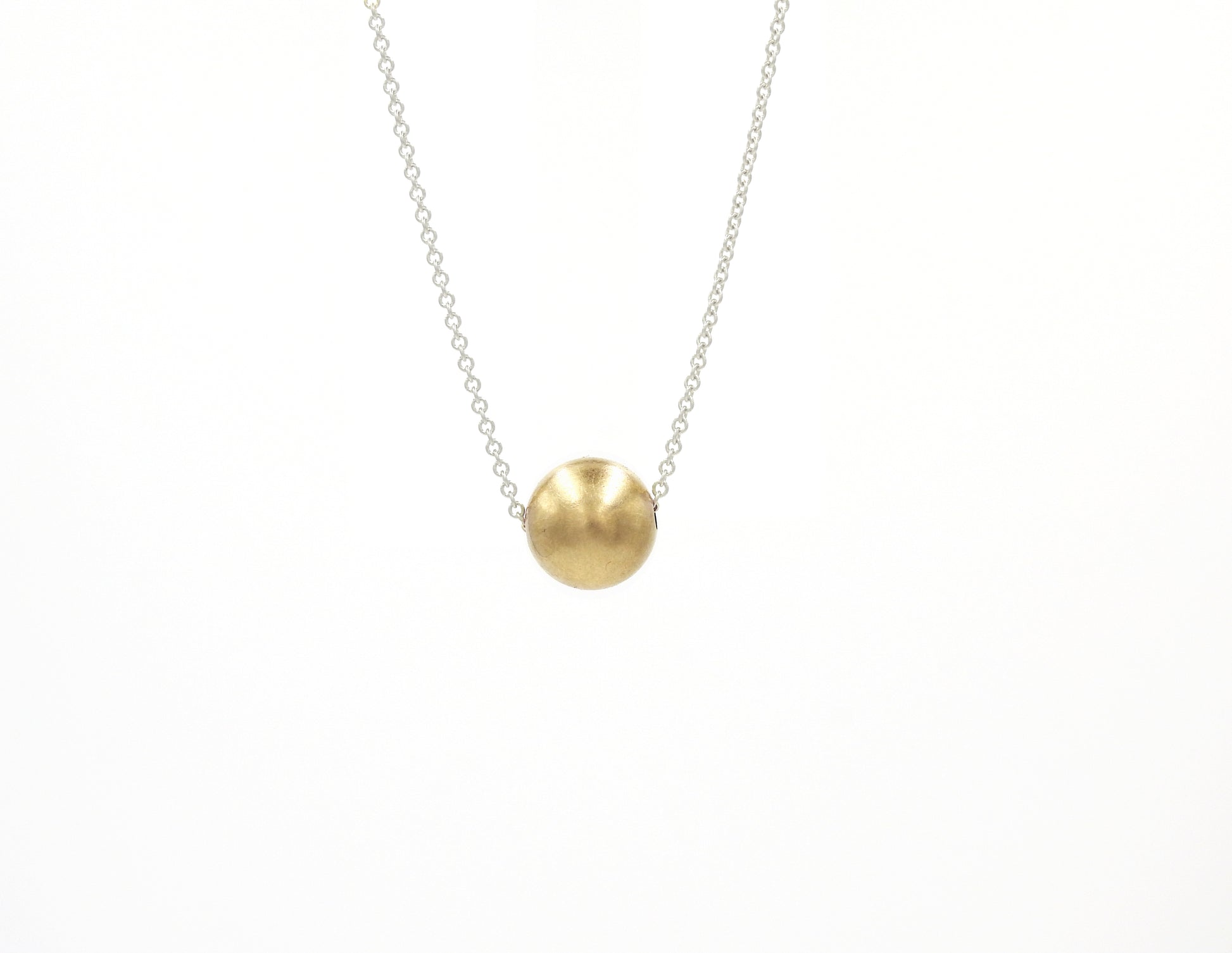Canadian, Local, handmade, in Kingston ON by ZEALmetalA little SUN ~ 10mm 14kt yellow gold ball on sterlings silver cable chain.