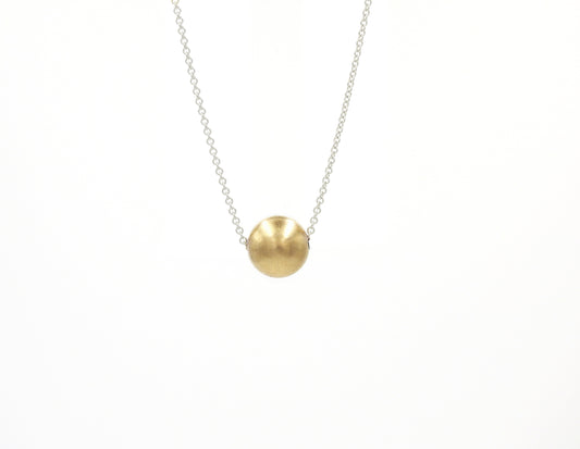 Canadian, Local, handmade, in Kingston ON by ZEALmetalA little SUN ~ 10mm 14kt yellow gold ball on sterlings silver cable chain.