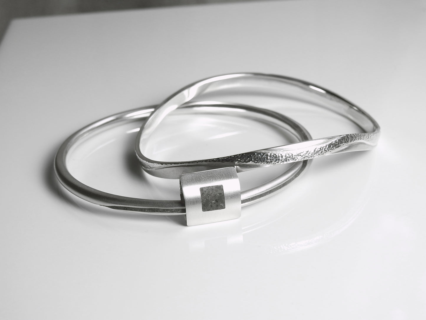 Handmade bracelets, 100% recycled silver and gold, by ZEALmetal, Nicole Horlor, Kingston, ON, Canada