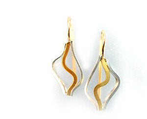 Wide Wave earrings two tone