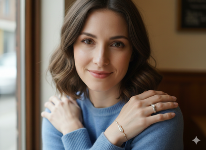 Flared bezel carved with pearl