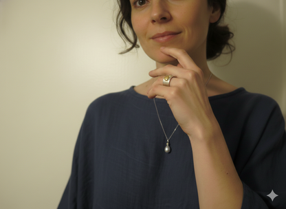 Diamonds in the rough with pear pearl