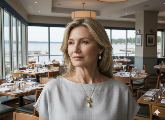 Coral reef drop pearl pendant