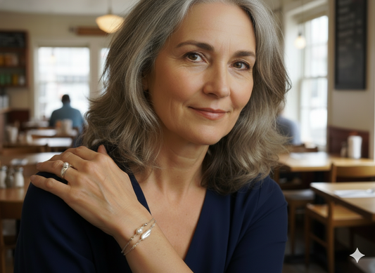 Peachy pink and white