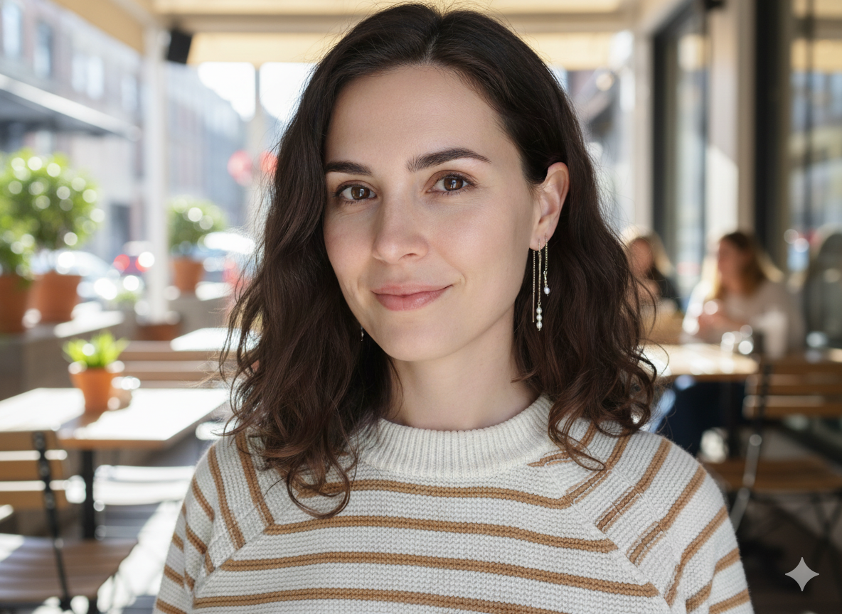 Threaded rice pearl earrings